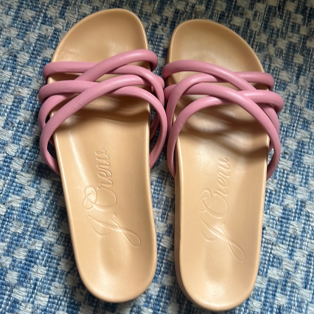 - J.crew slip on sandals, never worn!